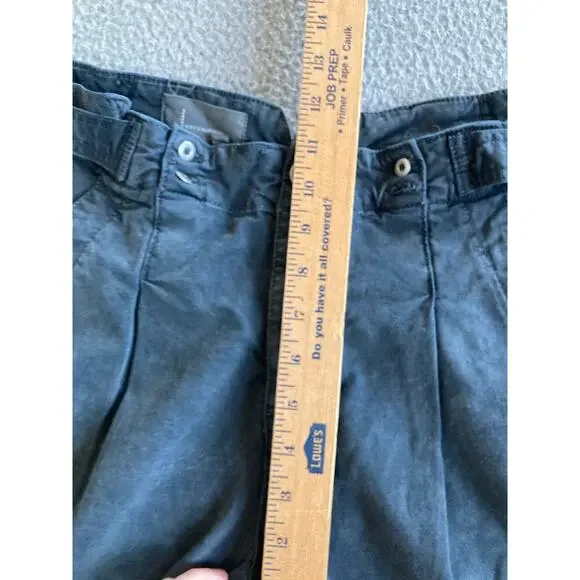 Anthropologie Pants 27P Crop Button Fly Gray Straight Leg Pleated Retro 80s 27 - Picture 14 of 16